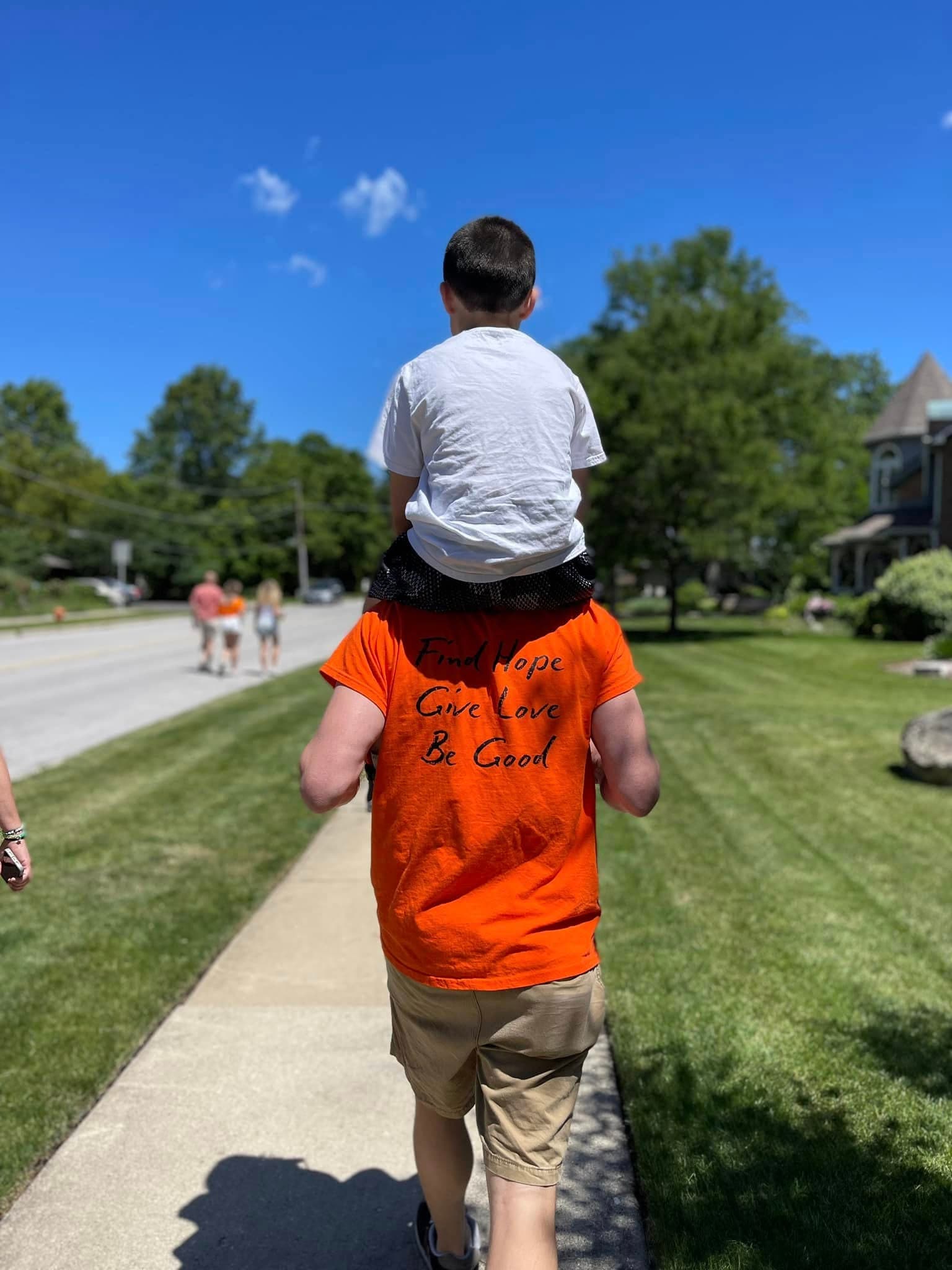 Charlie and his dad at Walk with Charlie 2023